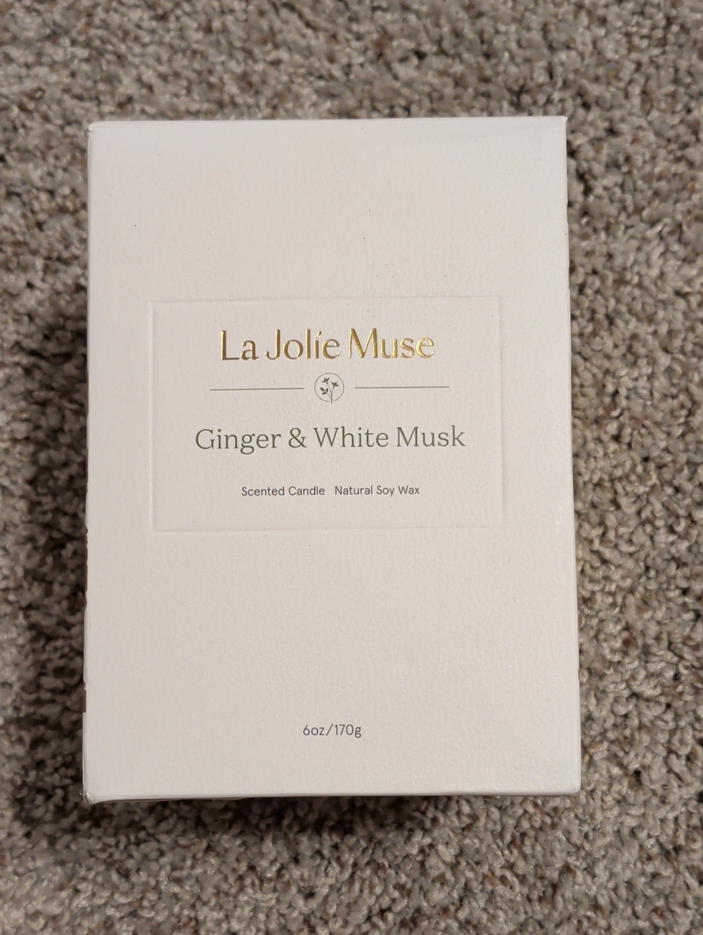 La Jolie Muse Ginger & White Musk Candle — White